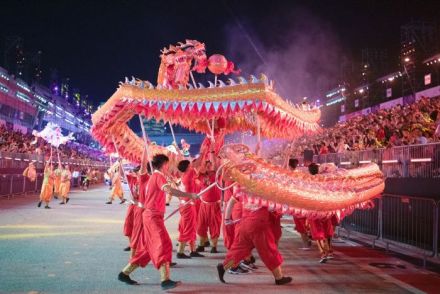 桃园市闽南文化节上的闽南民系民俗“艺阵”表演